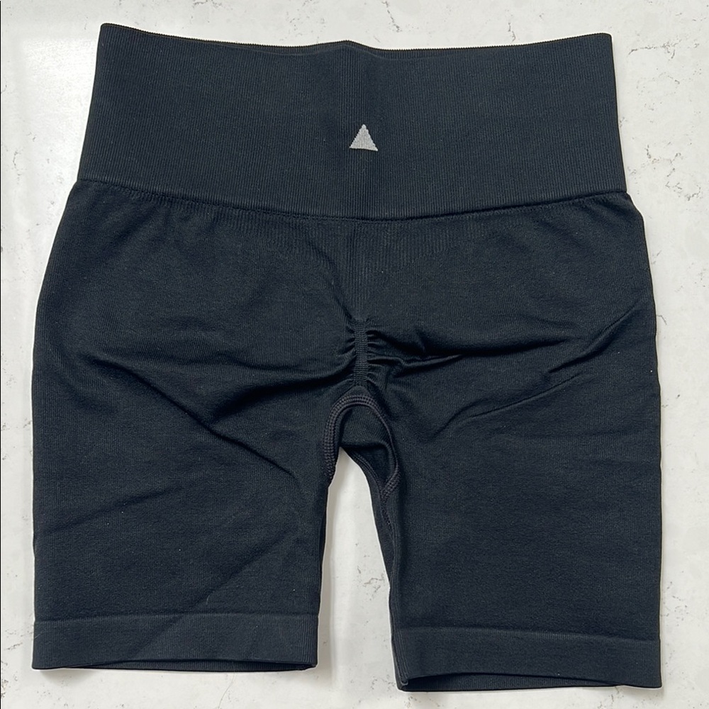 Vitality Black High-Waisted Shorts